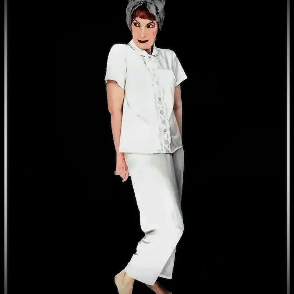 Vintage Sheer Satiny Nylon Pajamas from Philmaid, Mint Condition VFG Mid Century - Picture 4 of 13